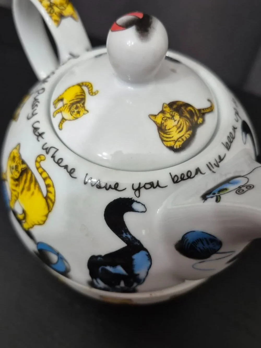 Adorable Tea Pot and Cup all in one with lid - Cat motif